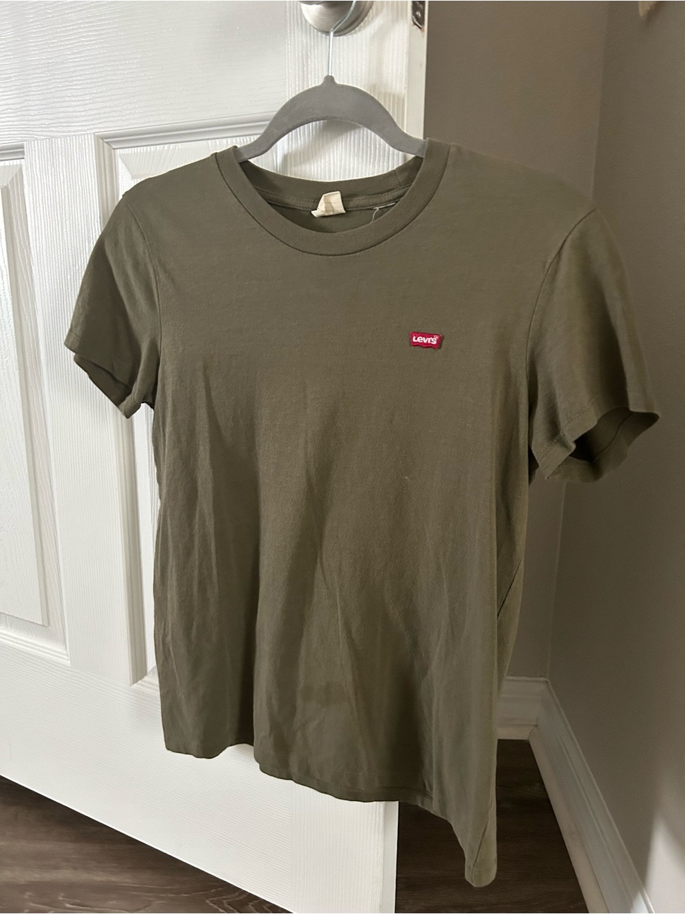 Levi's Olive Crew Neck Tee with Red Tab